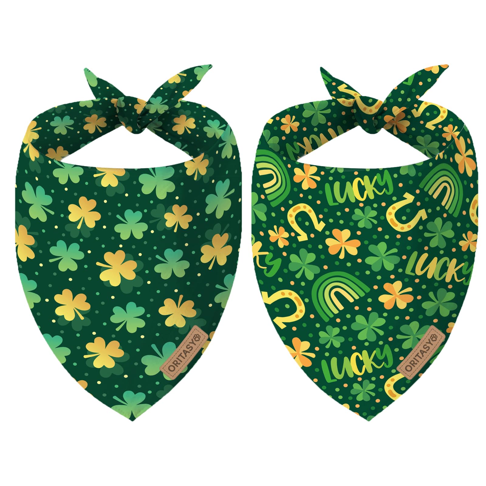 Pañuelos para perros del Día de San Patricio, paquete de 2 bufandas triangulares reversibles para mascotas, tela premium, bandana irlandesa para todos los perros (S, estilo 1)