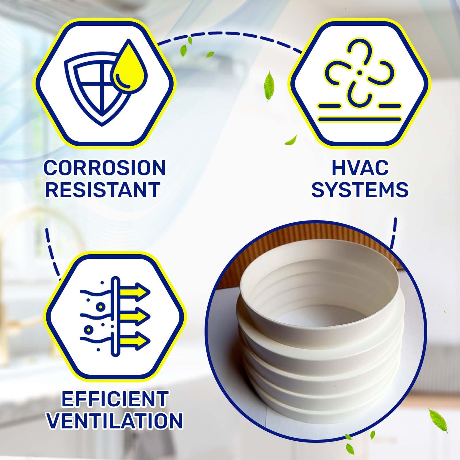 Ducting Reducer PVC diameter 125 mm diameter 100 mm for Connecting Air Ducts - Made in Spain - Warranty 10 Years - MONTERAL - Image 3