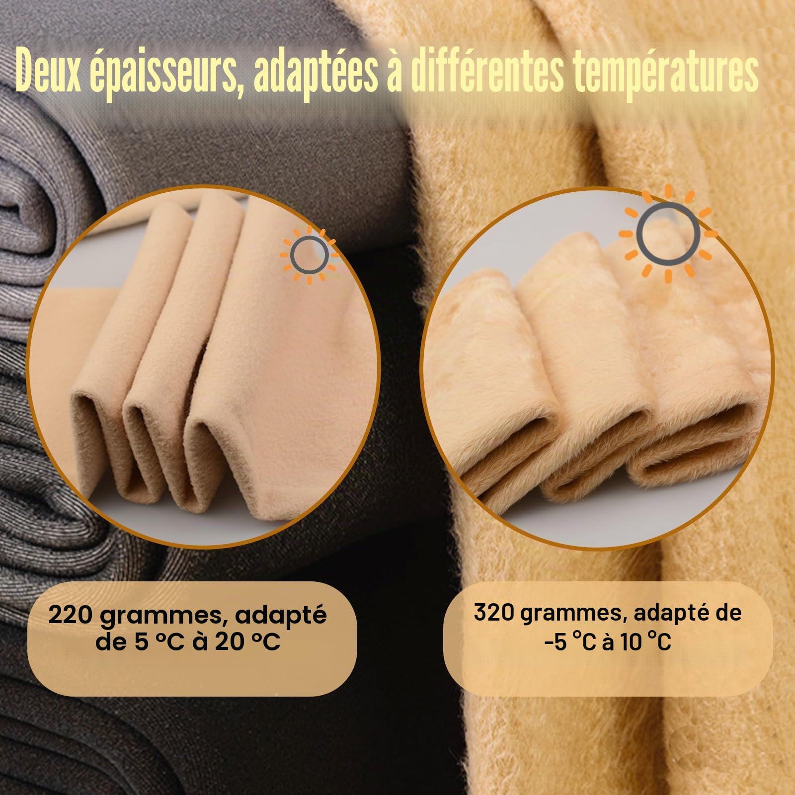 Merlvida Collant Polaire Femme Effet Transparent S-3XL - Collant Thermique Épais, Legging Chaud Femme Hiver - Collants à Taille Haute et Doublés Grande Taille