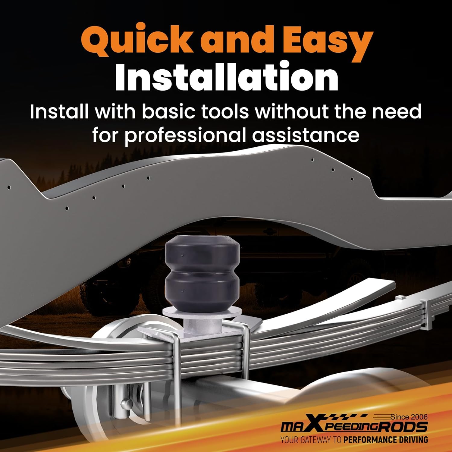 maXpeedingrods Suspension Enhancement Rear Kit, for Toyota Tacoma 2005-2023, for Tacoma Pre-Runner 2005-2016, for Toyota Tundra 2000-2021, for Nissan Titan 2004-2024, Rubber Helper Spring Kit