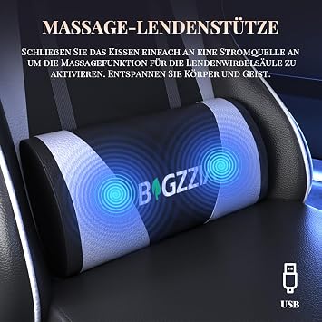 Racingreat Gaming Chair with Massage Function and Footrest (White)