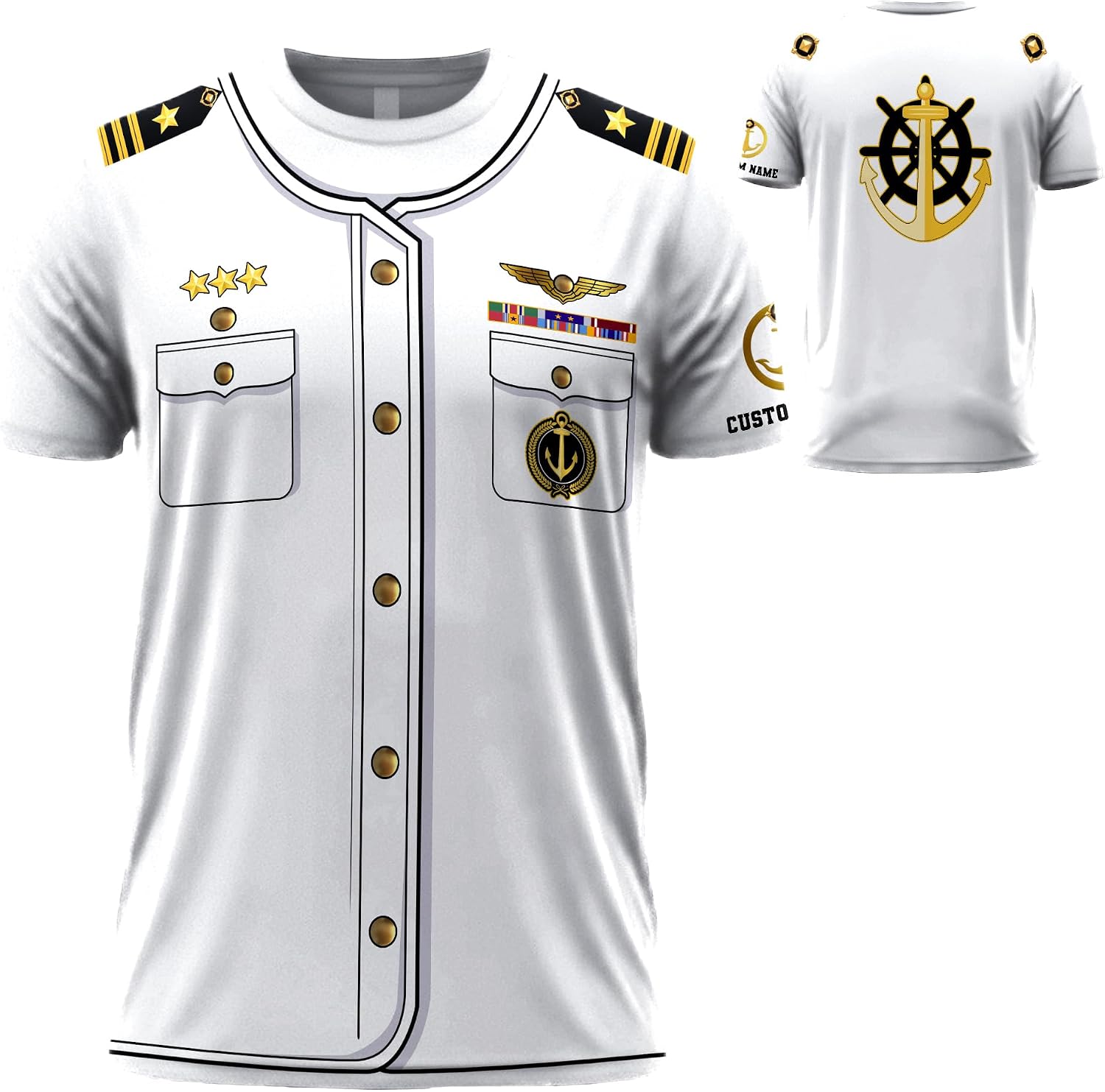 Custom Captain Costume Men; Sea Captain Costume; Ship Captain Costume; Sailor Costume Shirt; Captain Shirt