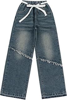 Tollder Girl Fashion Cintura Elástica Alta Flare Calças de Pernas Emagrecedoras Calças Casuais Longas Calças Jeans Calças Jeans 6 Meses Roupas de Bebê Menina (Azul, 4-5 Anos)