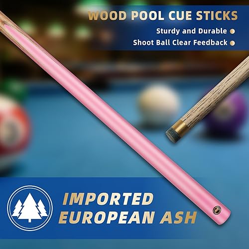 Miniatura 5 de AKLOT Tacos de billar de 57 pulgadas36 pulgadas, punta de 130.472 in, taco de madera de una pieza con palos de piscina de 2012 oz para adultos,