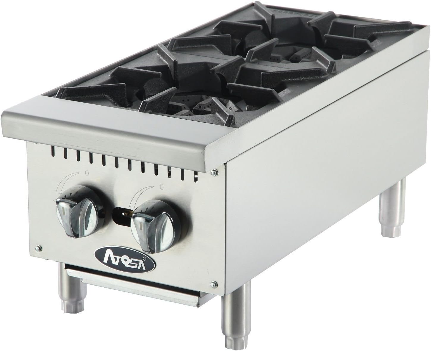 Atosa Commercial Countertop Hotplate, 6-Burner, Cast Iron Grates, Natural Gas, 36" (ACHP-6-NG)