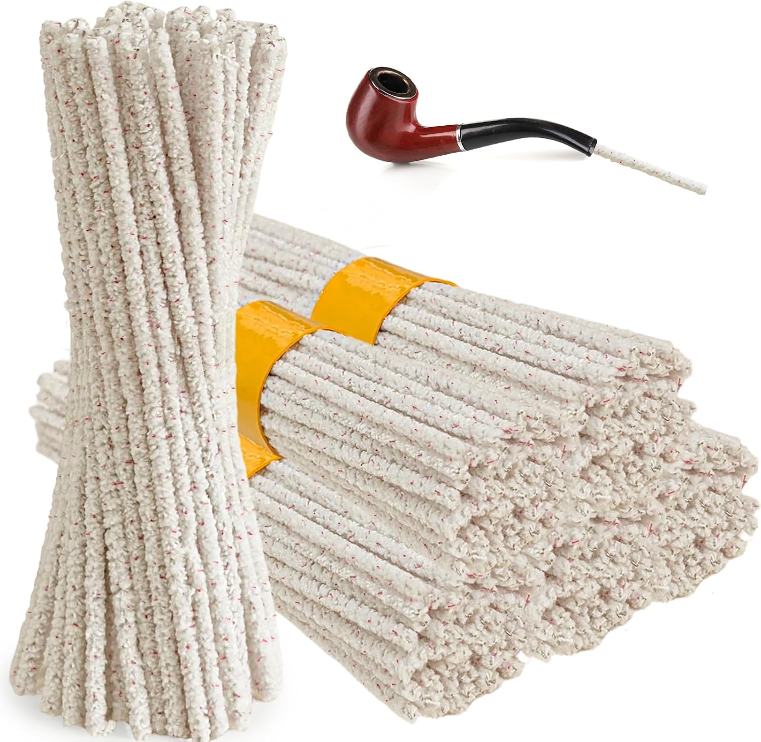 Pipe Cleaners, 6 Inch Hard Bristle Tobacco Pipe Cleaner | 150-pack Pipe Cleaners with Flexible Steel Wire, Reusable Brush for Glass, Metal, Ceramic, Wood Pipes, Remove Tar Resin