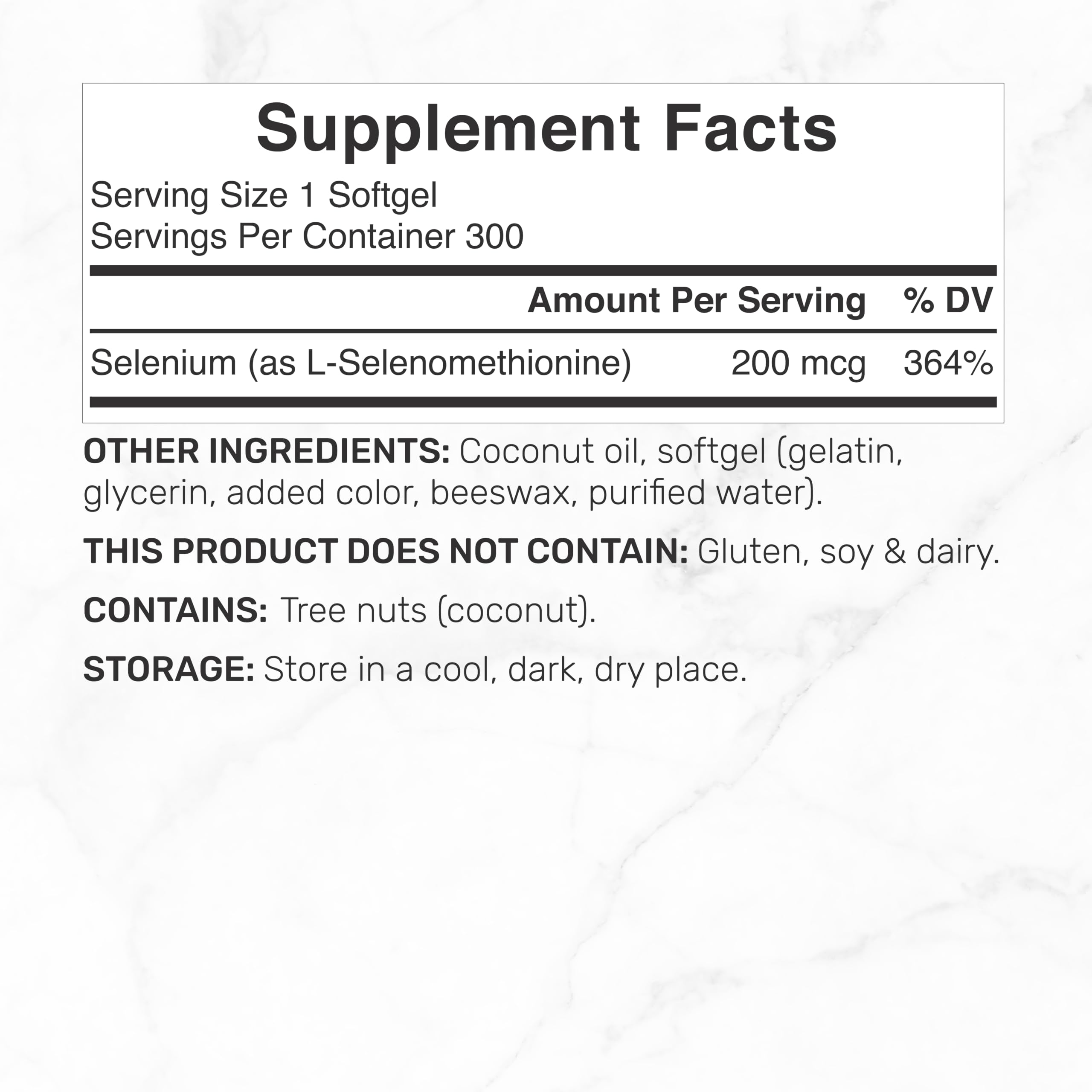 DEAL Supplement Selenium for Women & Men 200mcg Per Serving, 300 Softgels — Amazon image 2