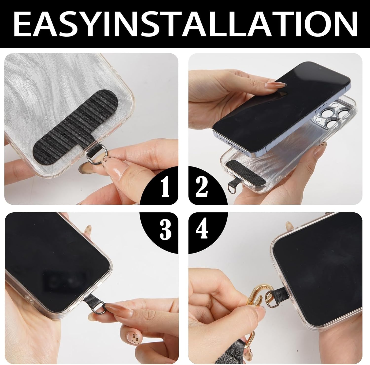 Phone Strap with Zippered Pouch, Waterproof Nylon CutePhone Lanyard Crossbody Wrist Strap, Suitable for Mobile Phone Wallet - Image 5