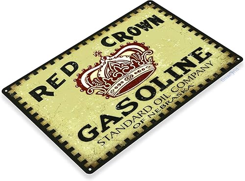 Miniatura 2 de Tin Sign B196 Rojo Corona Gasolina Estaño Metal Sign 100030641713