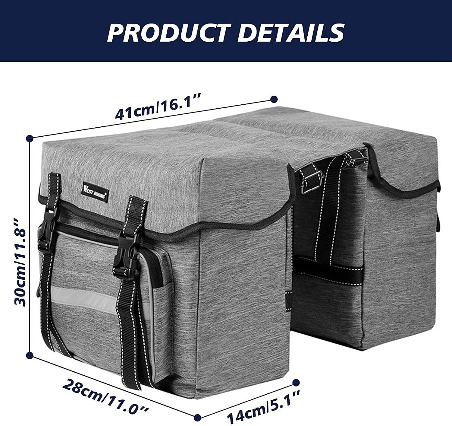 W imieniu jazdy Rower Bag Rower górski Rower górski Tyłek Półka Duża Pojemność Jazda na długich dystansach Siedzenie Tylna Torba Ogon Wyposażenie jazdy 28l (Color : Grey)