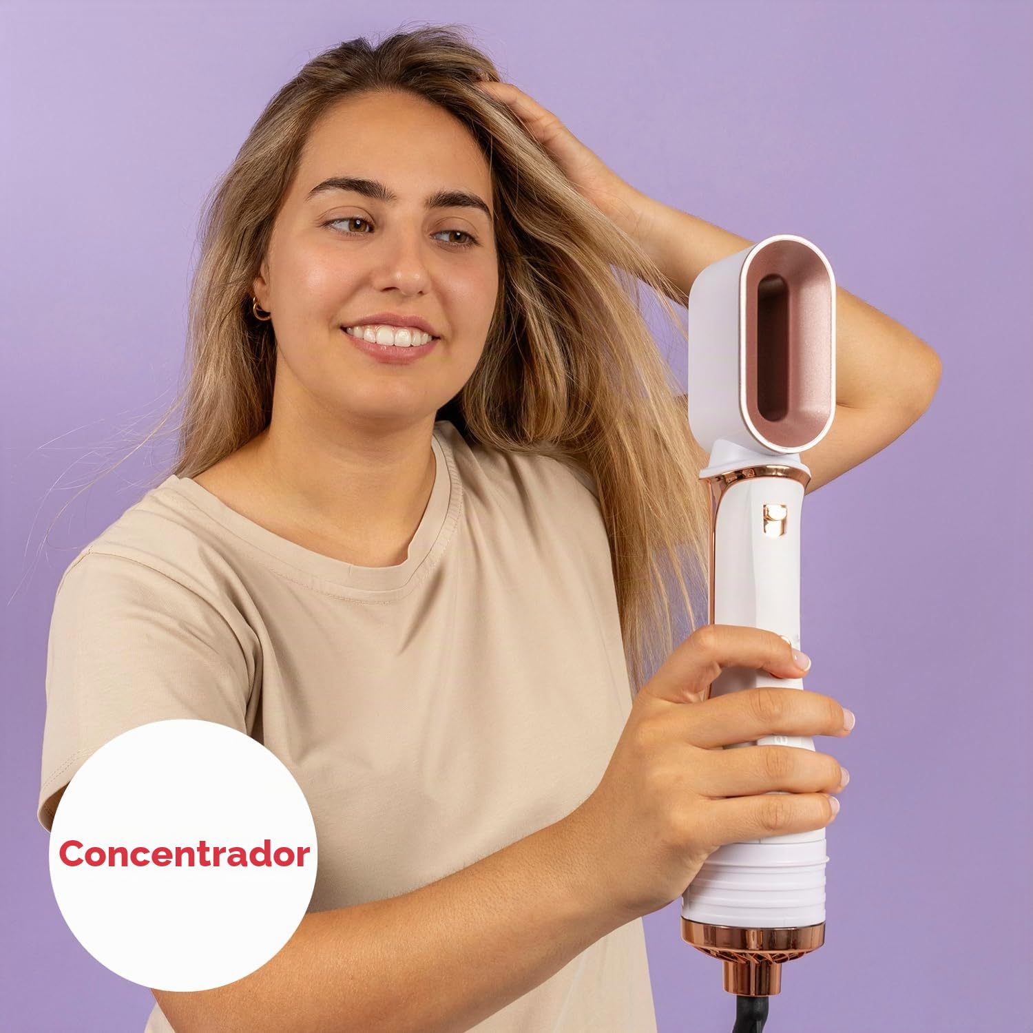 Solac - Moldeador de Pelo Expert Ion Flow, 6 en 1, 1200W, 6 Cabezales, Secador Alisador, Rizador, Cepillo Volumen y Ondas, 3 Velocidades y Temperatura, Antiencrespamiento