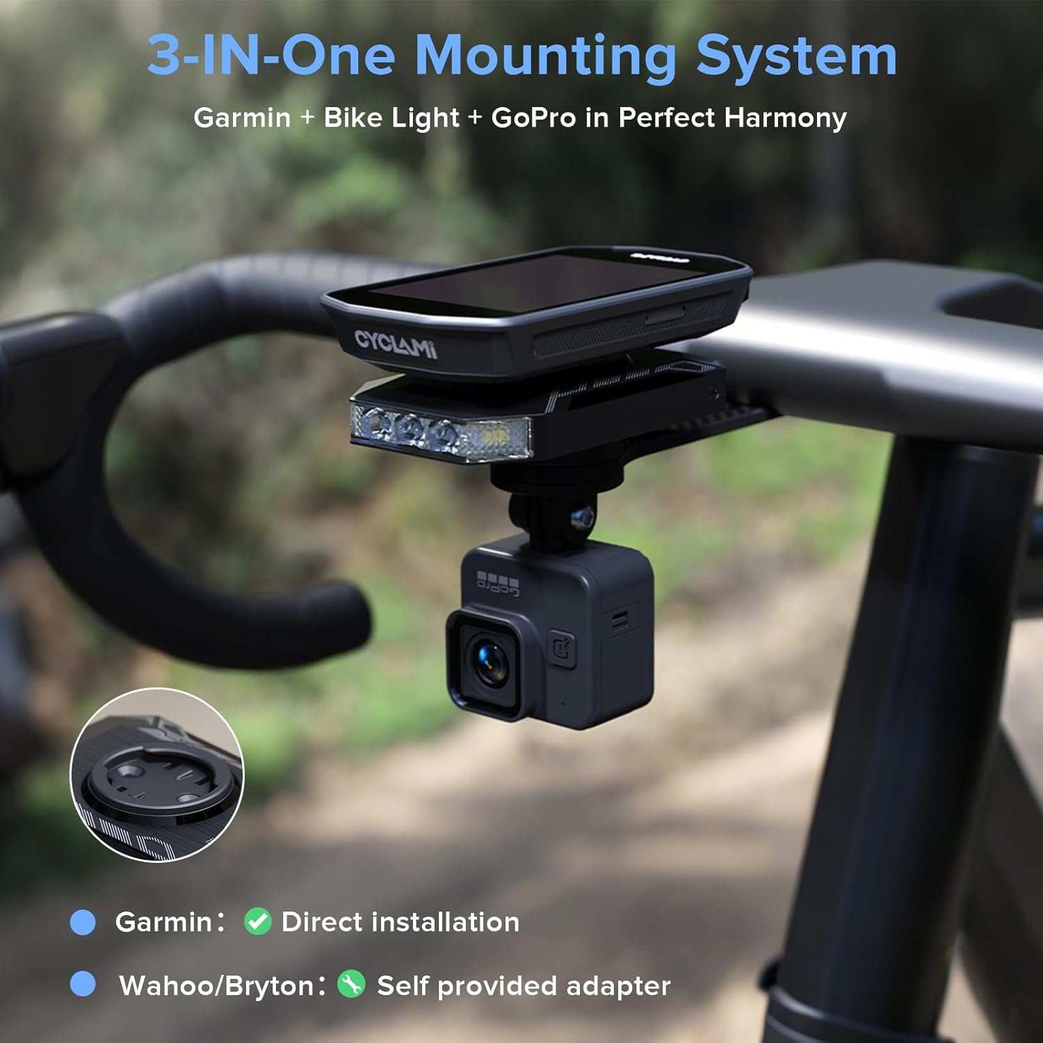 CL350 Bike Light with Mount, Compatible with Garmin/Wahoo, Bicycle Headlight 350 Lumen, 4 Modes Auto On/Off, USB-C Rechargeable, IPX4 Waterproof, for Night & Daytime Riding, Road Bike, Cyclists