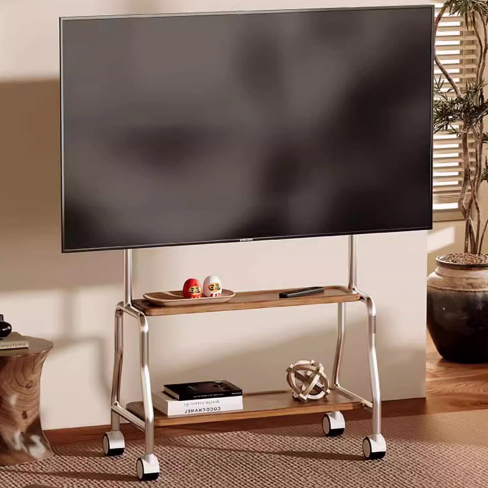 DFGHNBVC Tv Stand, Television Stands, Tv Console Table, Media Center, Modern Tv Stands, Mobile Stand For 32-75 Inch Tv, Easy Move, Lockable Wheels Stable, For Indoor Outdoor,Size_Name-2