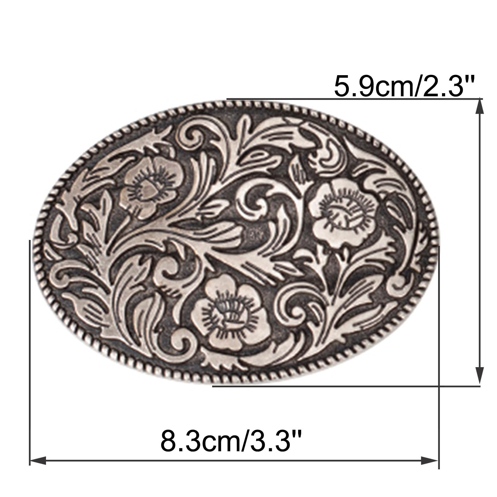 Amazon.com: RGWYGCG Men Belt, Silver Engraved Pattern  display picture 1