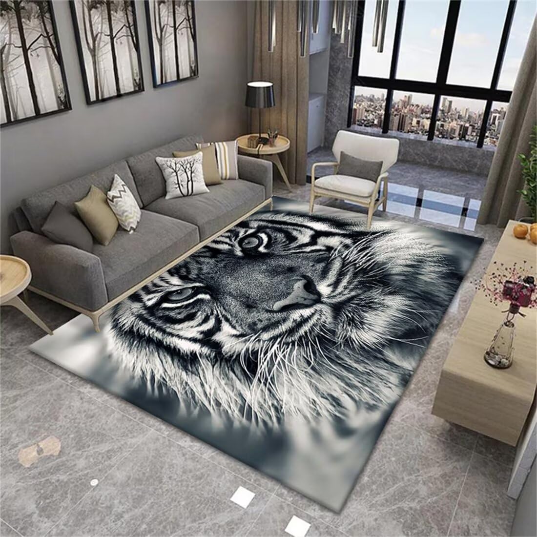 Teppich Baby Dünn Klassischer Wohnzimmer Großflächiger Grau Modern Anpassbar Bettumrandung 200X300CM