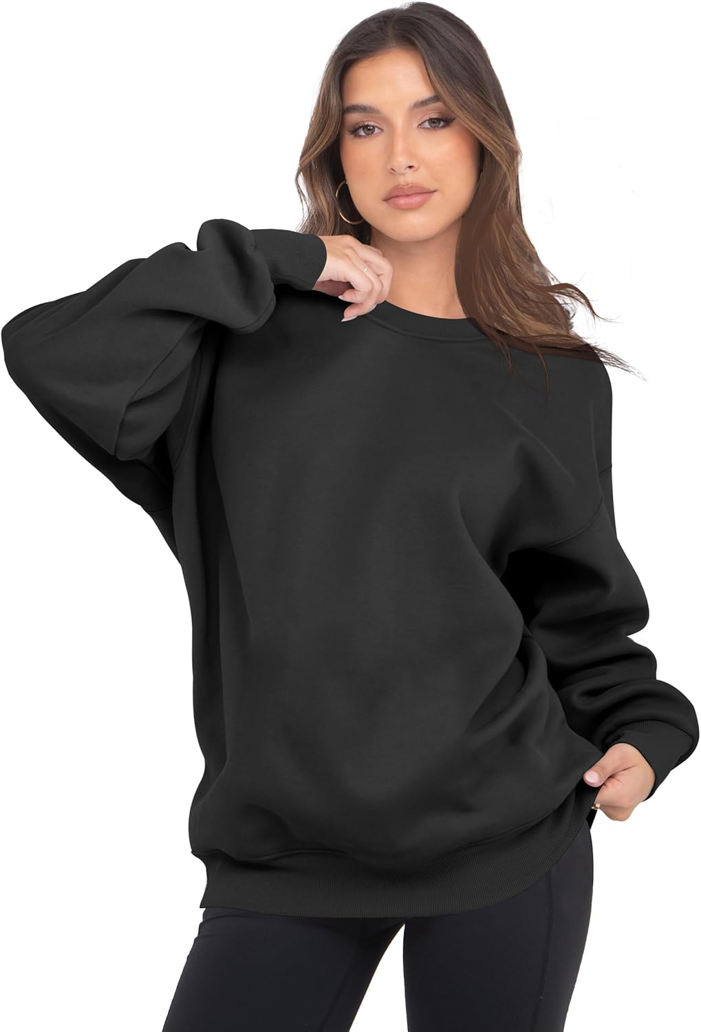 VIUTIL Womens Oversized Crewneck Sweatshirt Fleece Casual Loose Pullover Tops 2026 Winter Clothes - Image 2