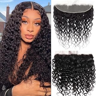 13x4 Lace Frontal Water Wave Human Hair Ear To Ear Hd Lace Frontal Free Part Brazilian Water Wave Hair Extensions Pre Plucked With Baby Hair (13x4 Lace Frontal, 20 Inch)