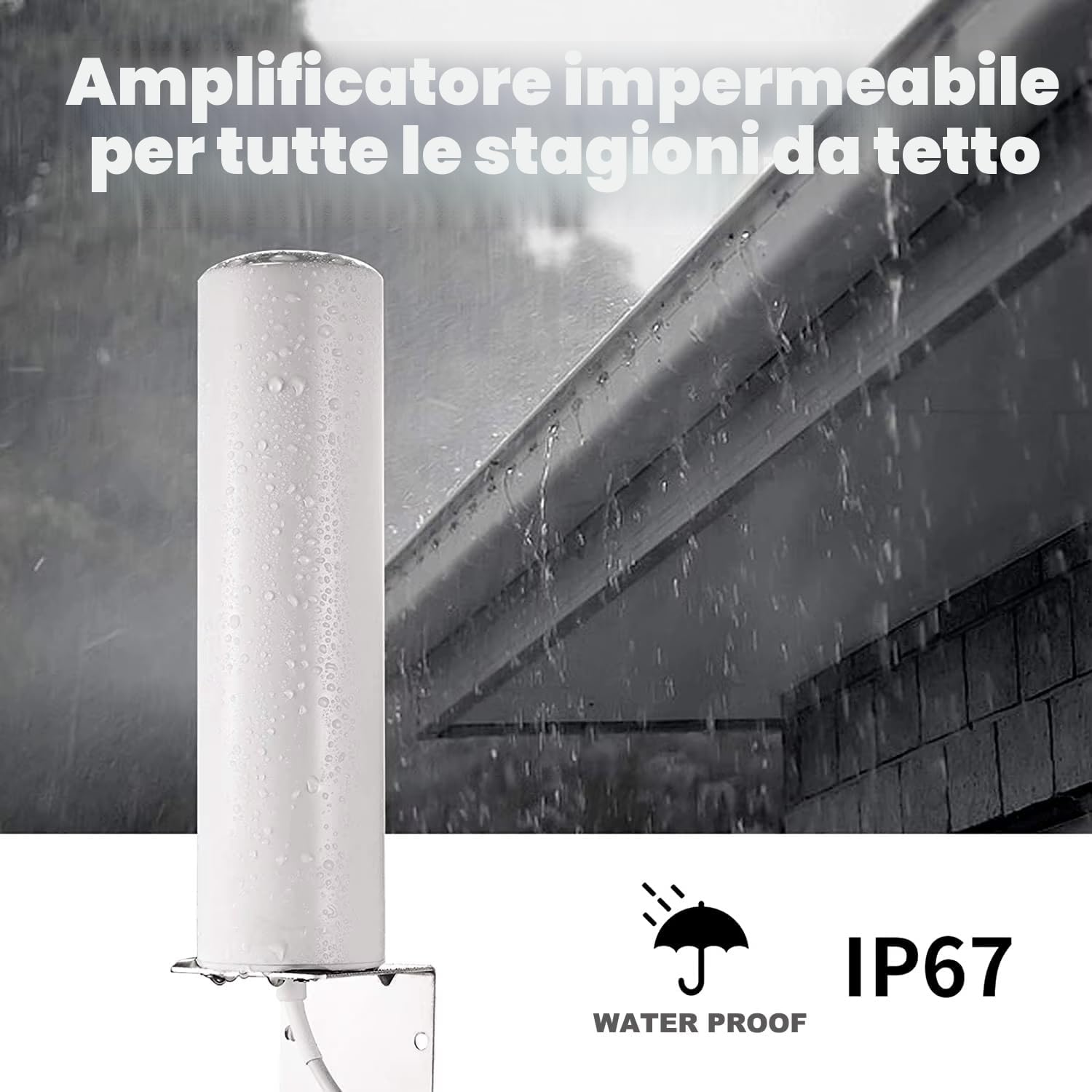 Antenna esterna 5G 4G LTE 3G GSM | Impermeabile IP67 | Potente guadagno 18DBI omnidirezionale | Antenna esterna | 2 * 2 5 m SMA maschio