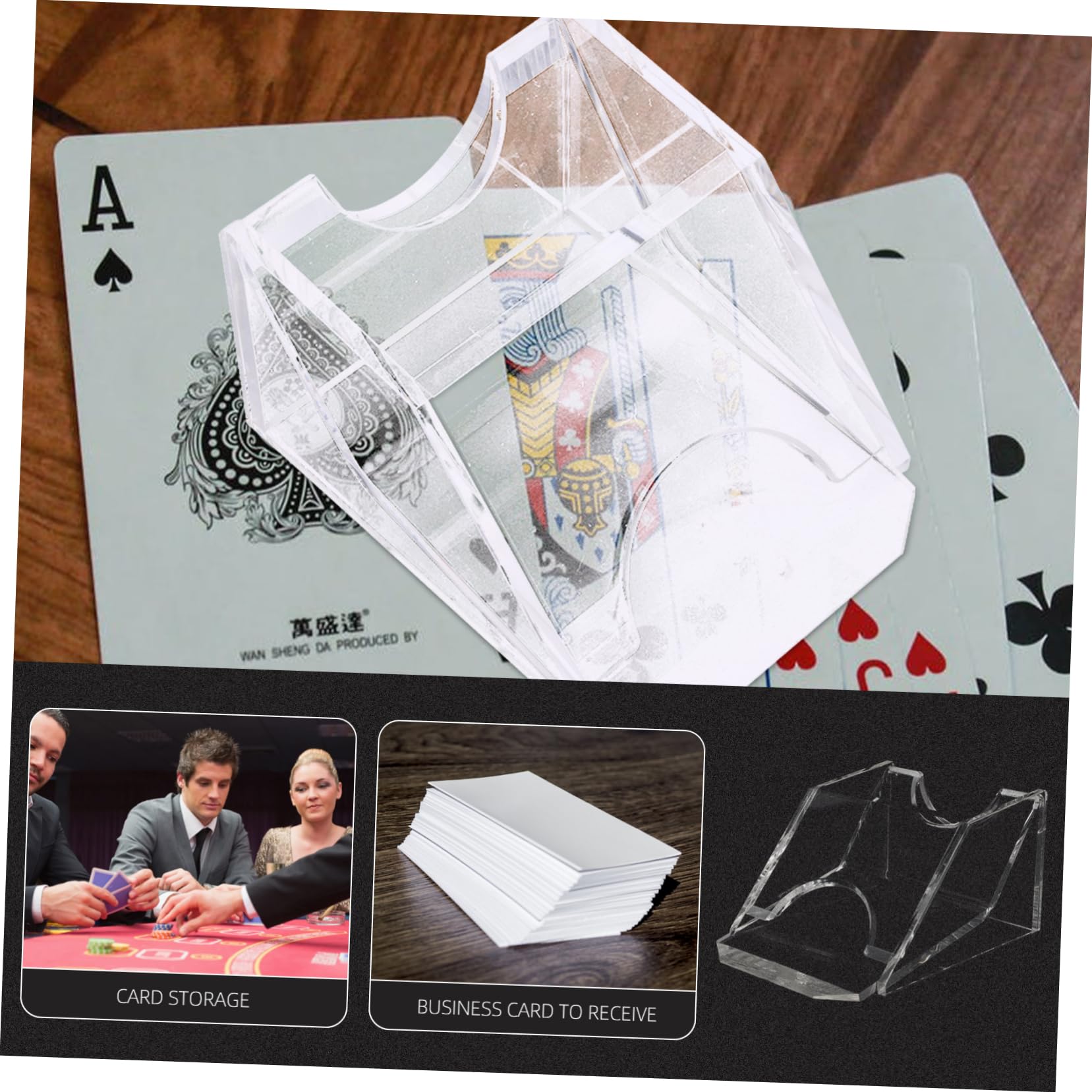 CIYODO Ergonomic Poker Dealer Acrylic Poker Card Dispenser Poker for Family Games