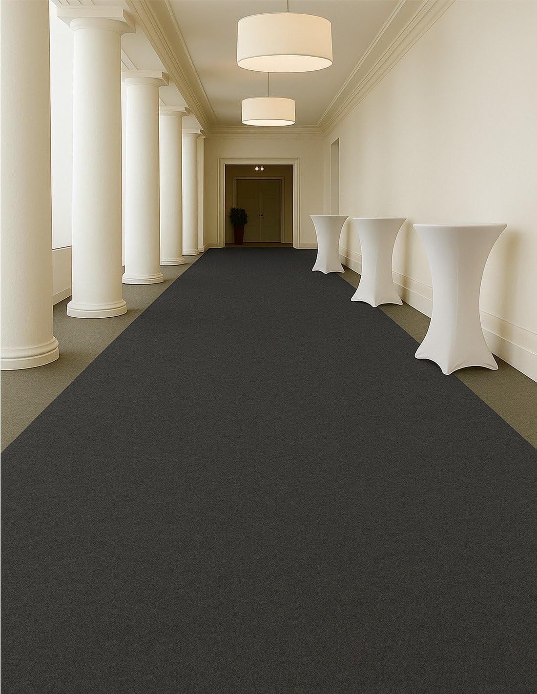 Jardin202 - Alfombra para Eventos Moqueta Ferial | 2m Ancho 2 Metros (Ancho) x 15 Metros (Largo) (05 - Gris Oscuro)