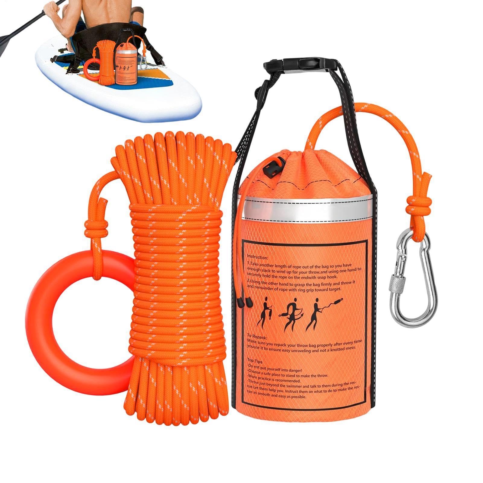 Water Rescue Throw Bag with 50ft Rope, Throwable Flotation Device