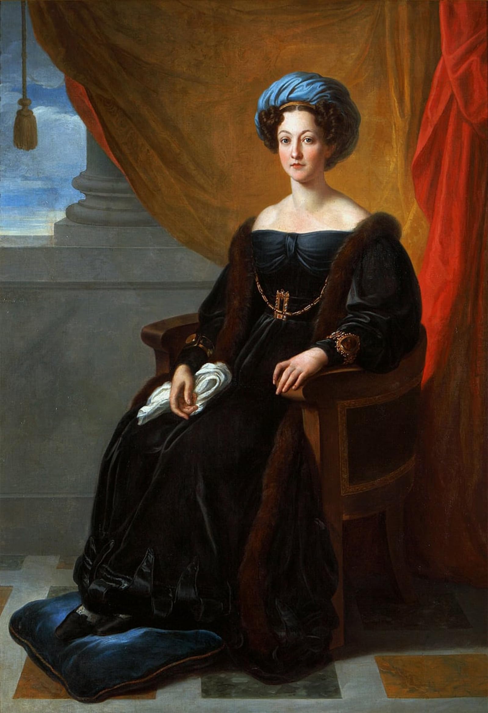 ARTXLXXBN Famous Art Print Poster Vintage Wall Art Portrait of Klementyna Ostrowska Née Sanguszko by Vincenzo Camuccini Canvas Art Poster for Home Decor 60x90cm