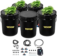 Vista 14 de VEVOR Sistema Hidropónico DWC, 5 Galones 4 Cubetas, Cubo de Cultivo de Agua Profunda, Kit de Cultivo Hidropónico con Bomba, Piedra de Aire