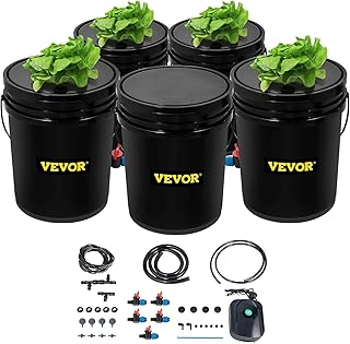 VEVOR DWC Hydroponic System, 5 Gallon 5 Buckets, Deep Water Culture Grow...