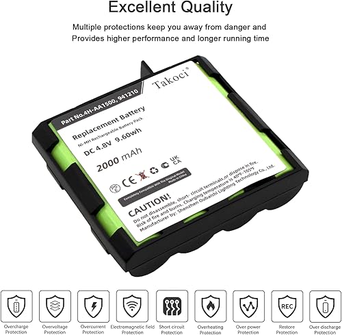 Miniatura 3 de Batería de repuesto para Compex 4H-AA1500 compatible con Sport Elite, Elite 2.0, Performance, Performance 2.0 y Edge, Edge 2.0, Compex Ni-MH