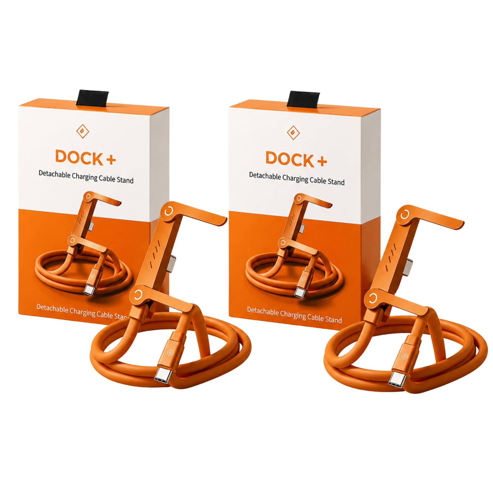 Detachable Charging Cable Stand for Mobile Phone | Foldable Charging Cable Dock Holder with Type C Cable | Adjustable Desktop Phone Stand for Office, Home & Travel (Pack of 2)-image-9