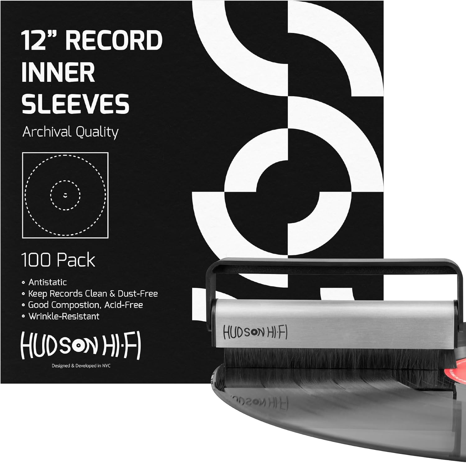 Hudson HiFi AntiStatic Vinyl Record Inner Sleeves 100