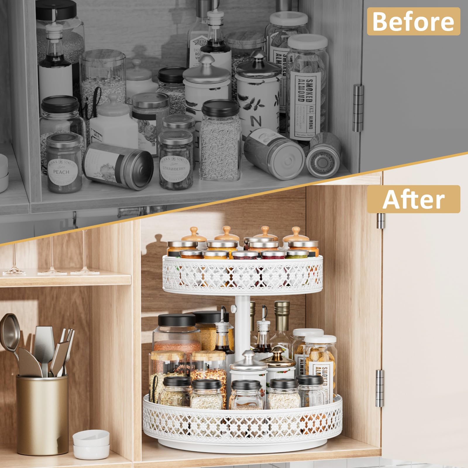 Lazy Susan Revolving Spice Rack Organizer - Image 3