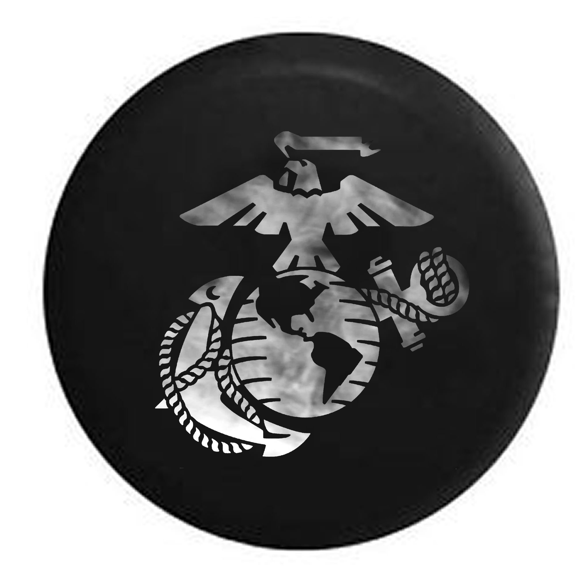 Eagle Anchor Military - Fog & Smoke Spare Tire Cover Fits All SUV Camper RV Tire Covers Black Size 35 inch