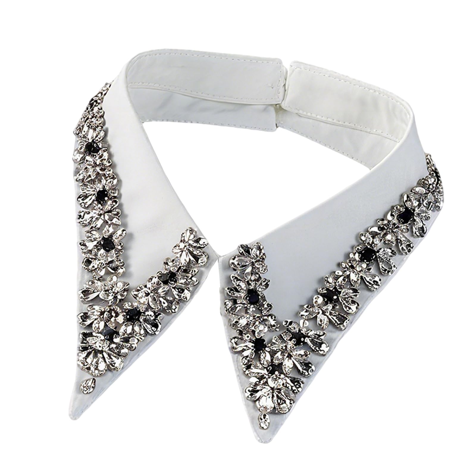 MICFENY Rhinestones Decorated Comfortable Polyester Faux Collar For Business Event And Evening Occasion