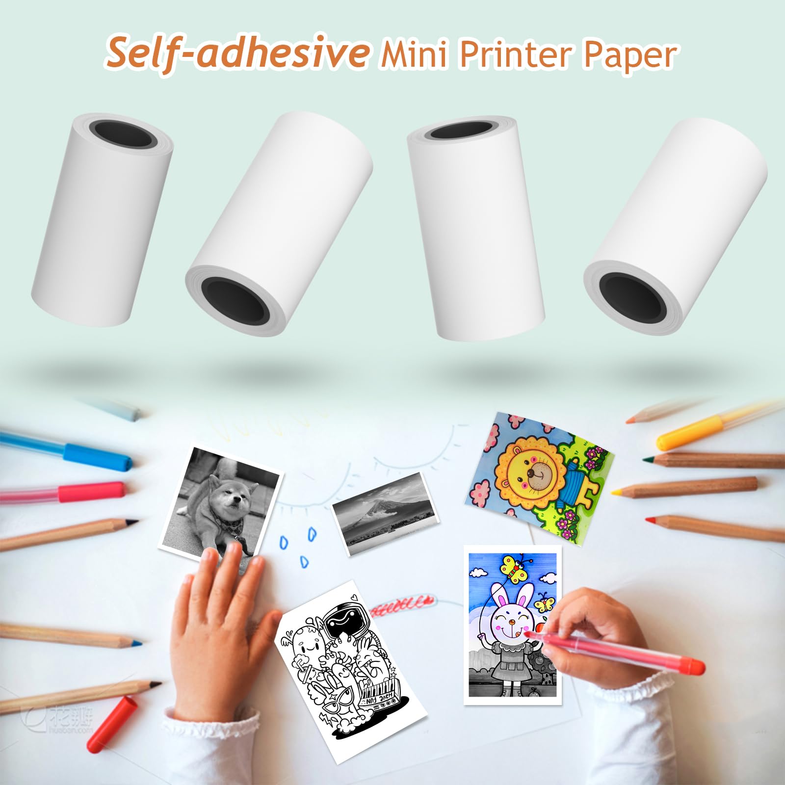 Snapklik.com : Mini Printer Paper 57x30mm Thermal Sticker Paper 20 ...