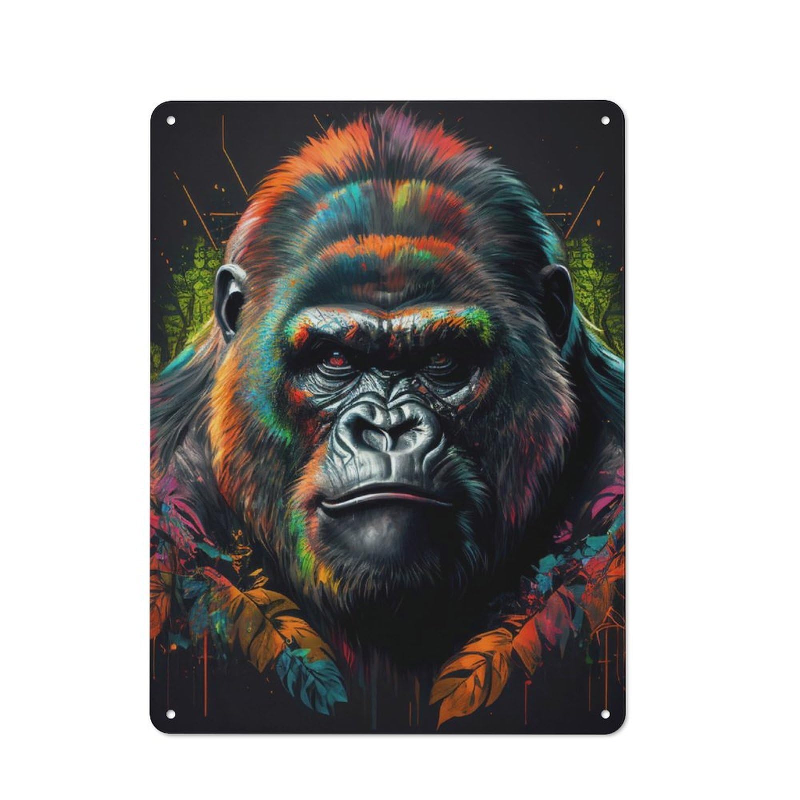 Junmoney The Old Gorilla Vintage Cafe Metal Sign 40X30cm Featuring Bistro Wall Plaque For Cafe, Bistro, Bakery Or Restaurant
