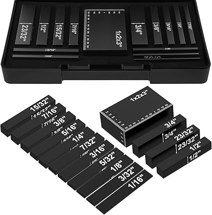 Amazon.com: Setup Blocks Height Gauge Set, 15Pcs Metric 4in High ...