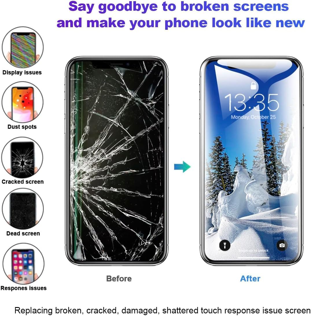 dla iPhone 15 Plus Wymiana ekranu 6,7 calowy, 3D Touch LCD Display Digitizer Assembly z narzędziami naprawczymi - Model A2847, A3093, A3096, A3094