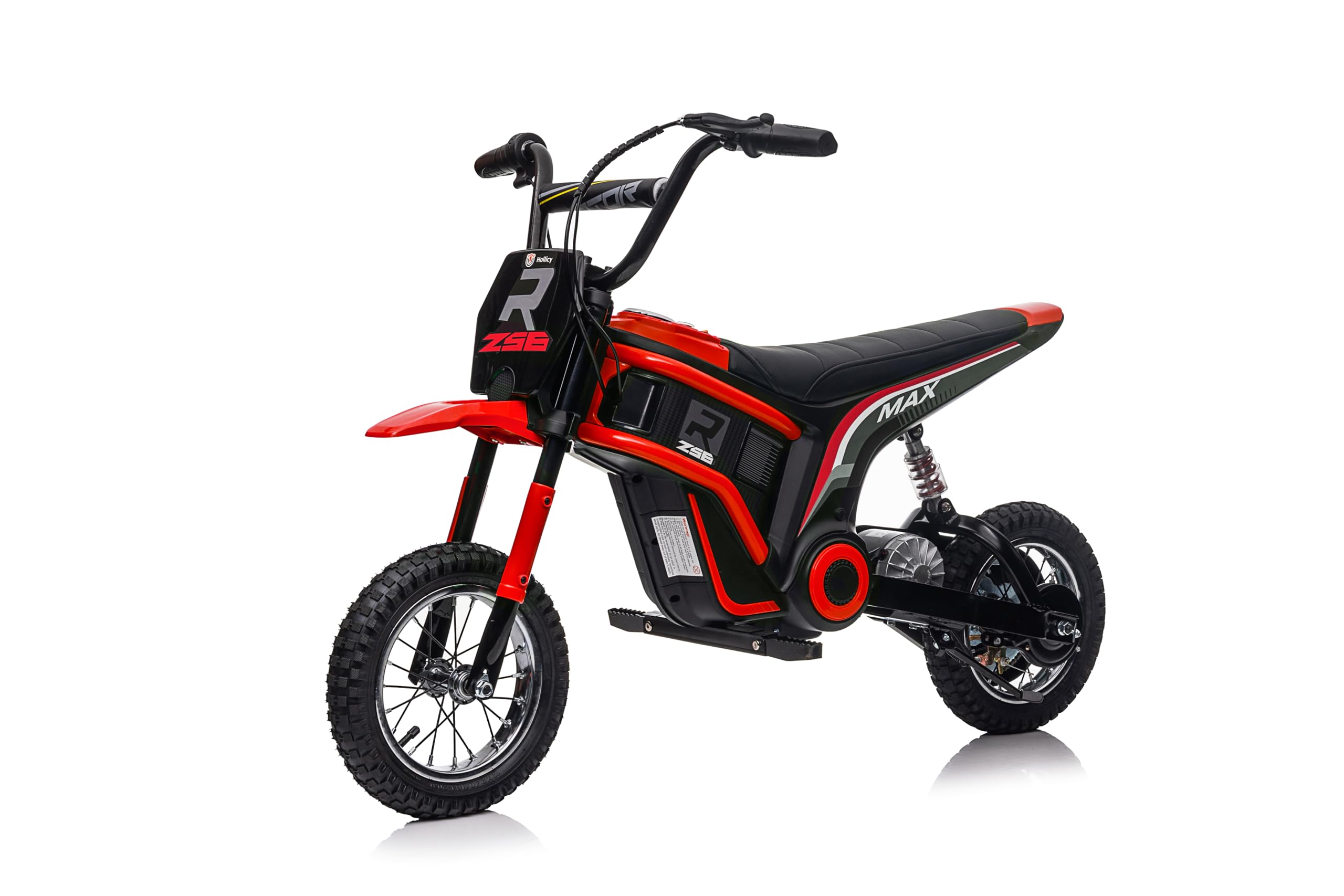 FINOOS Motocicleta Eléctrica Niños, Moto Eléctrica con Motor de 350W, 2 Modos de Velocidad de 8/16 KMH, 20km de Largo Alcance, Neumático de 12'', Moto Cross para niños de 3 a 8 años (Rojo)