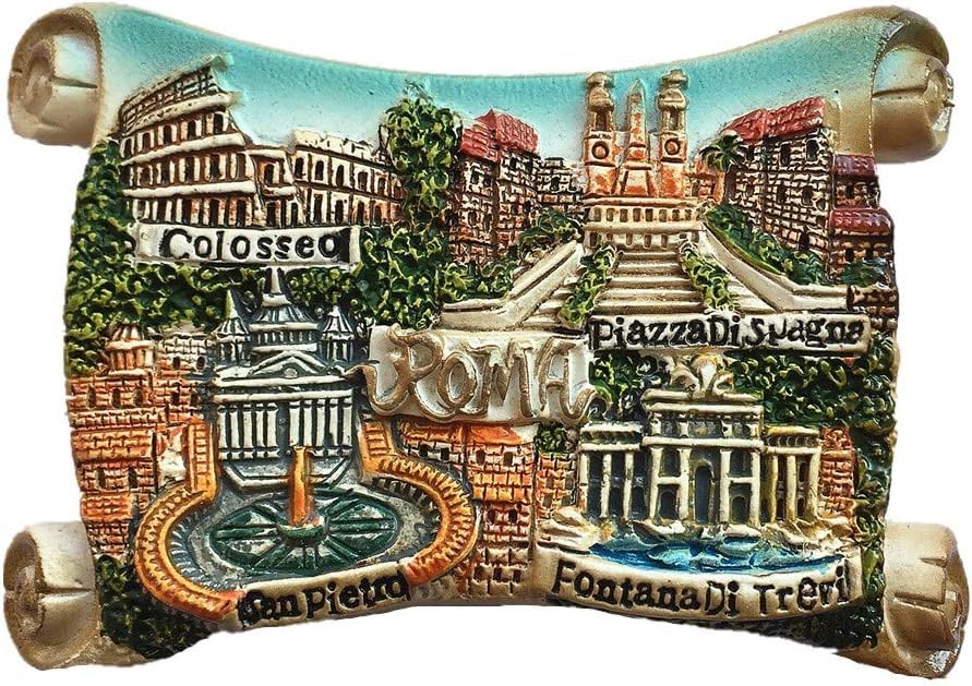 Imán decorativo 3D de Roma con cuatro atracciones