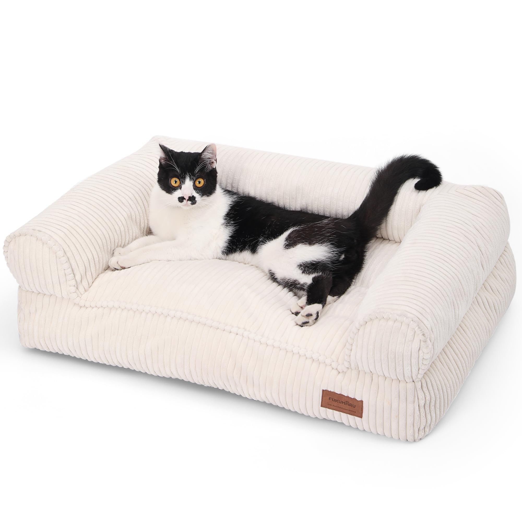 FUKUMARU Katzensofa Bett, Corduroy Gemütliches Katzenbett für drinnen