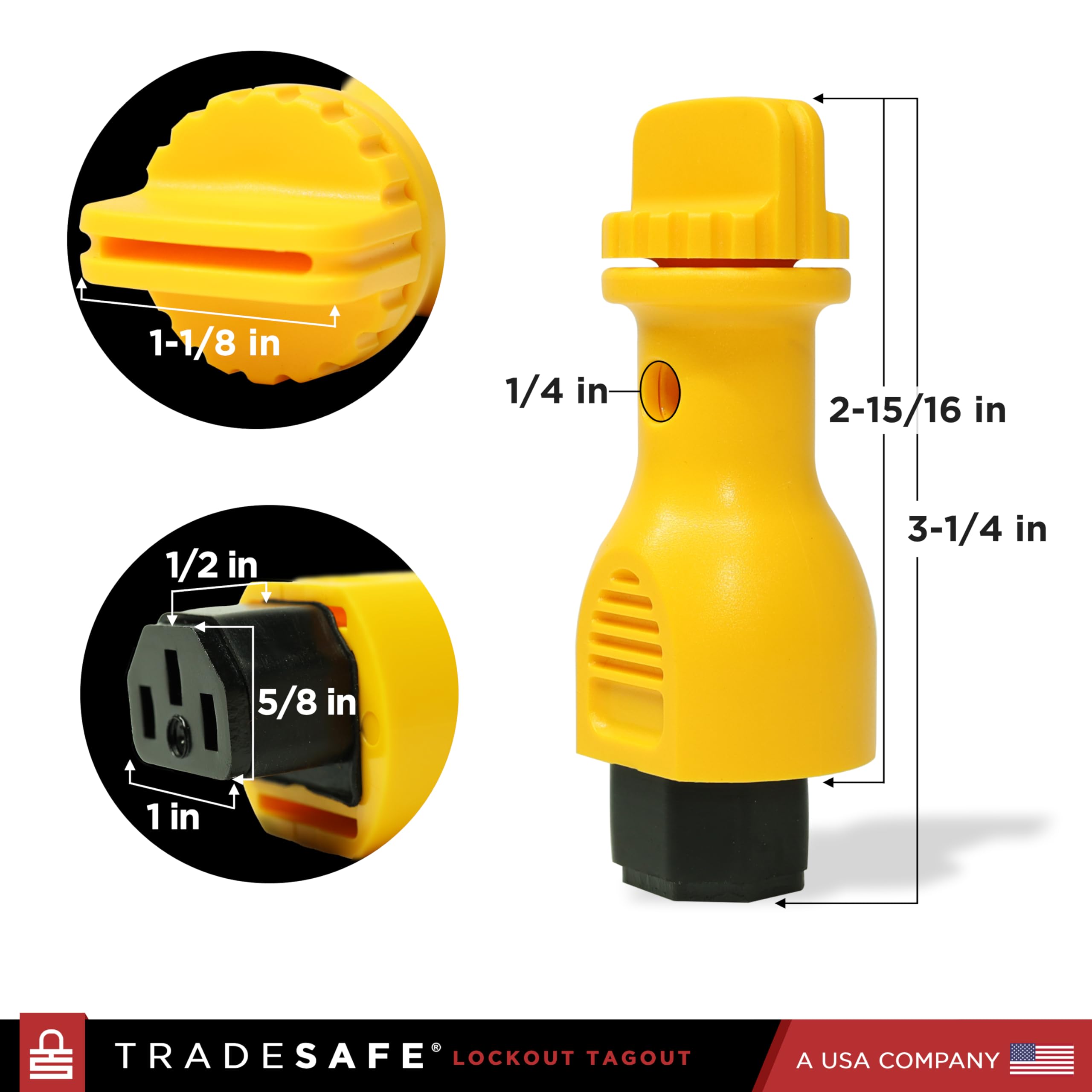 Buy TRADESAFE Power Cord Plug Lockout Tagout Device - Premium IEC Plug ...