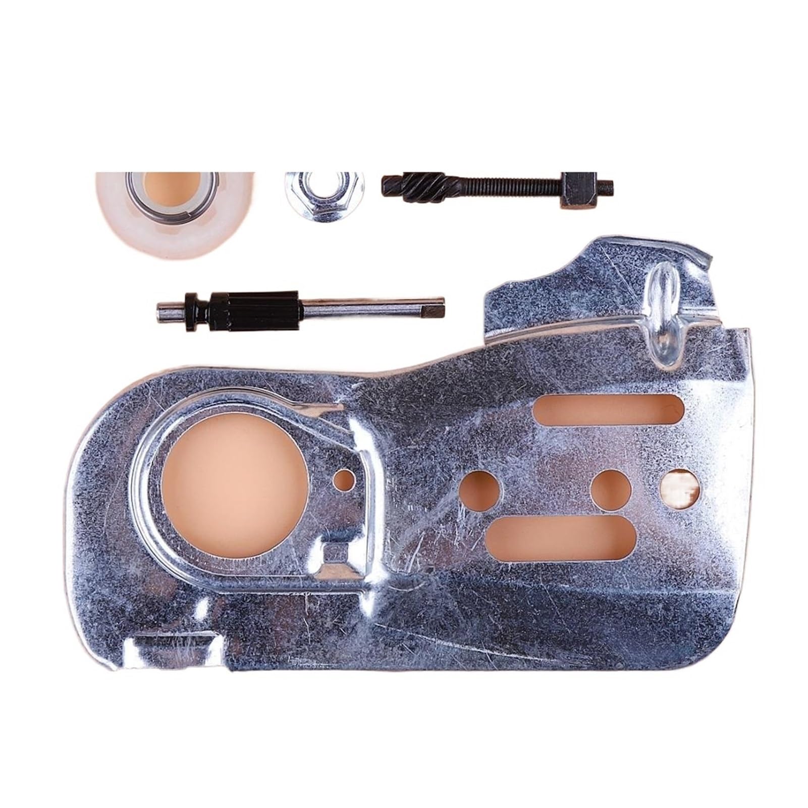 Placa de Barra guía de Cadena for Motosierra 445 450 445E 450E, ajustador de Engranaje helicoidal, Kit de Tuerca tensora 544094001