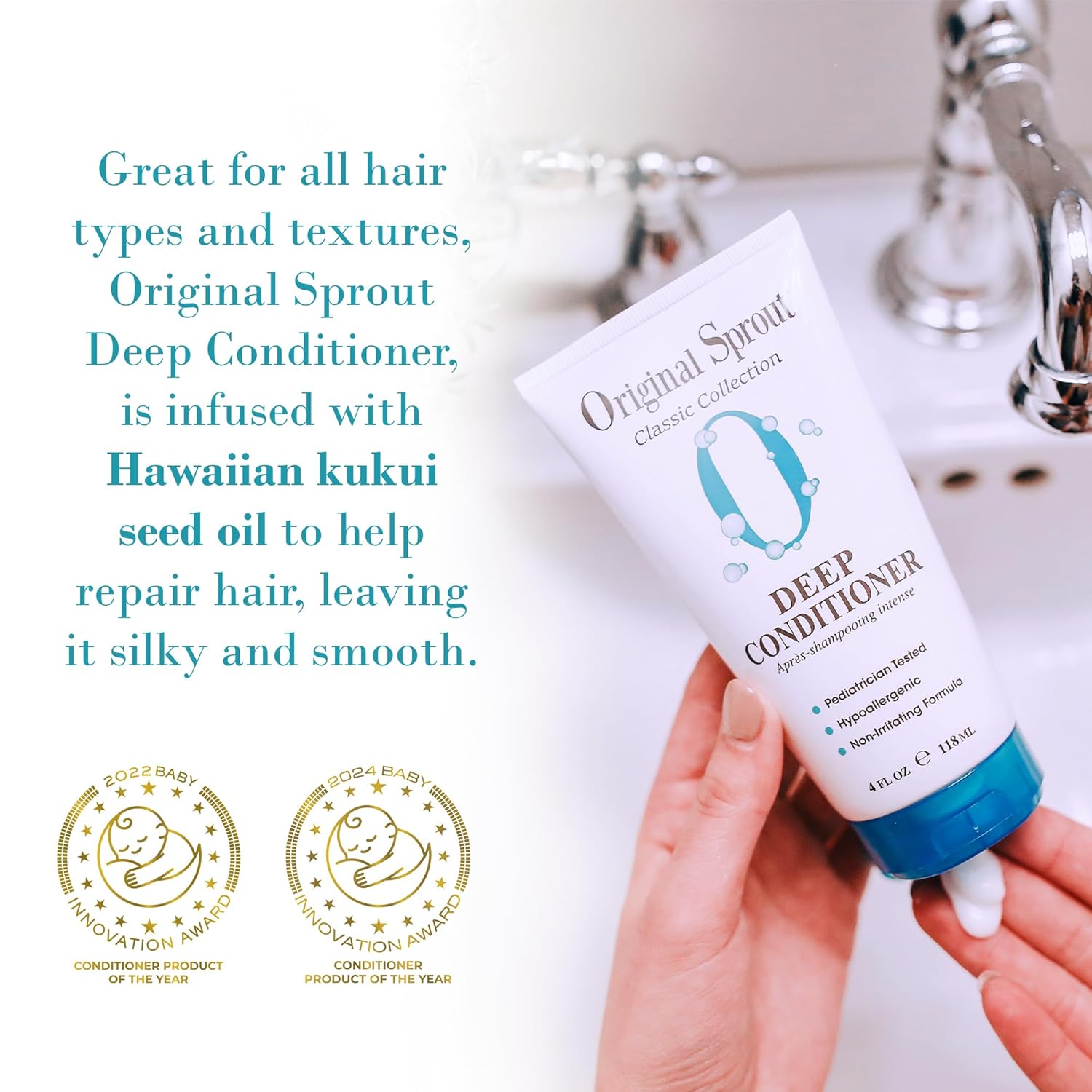 Original Sprout Deep Conditioner for All Hair Types, Vegan Conditioner, 12 oz. Bottle - Image 3