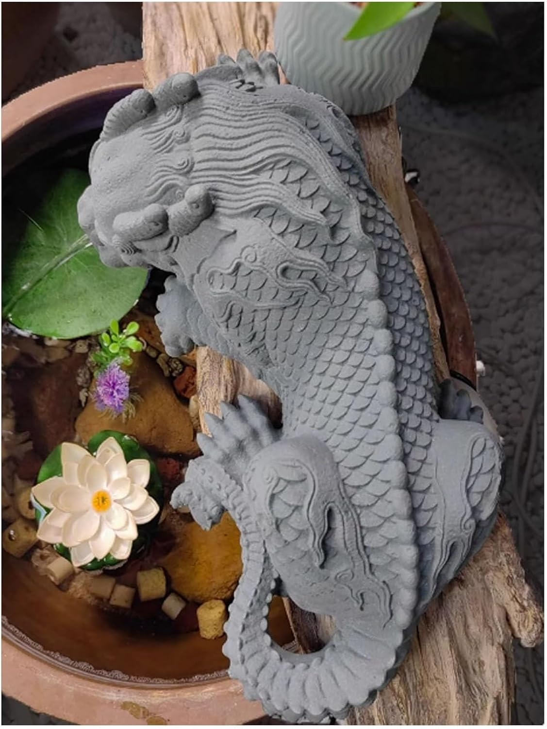 Spitters for Small Ponds with Hose, Animal Pond spitters, Lion Garden Decor,Outdoor Water Feature Statue, for Koi Ponds and Water Gardens(39x25x15cm)