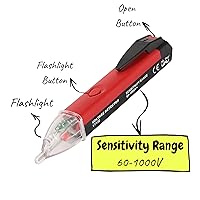 Vista 5 de Mr. Pen Probador de voltaje, detector de voltaje de CA sin contacto, pluma probadora eléctrica, rojo y negro