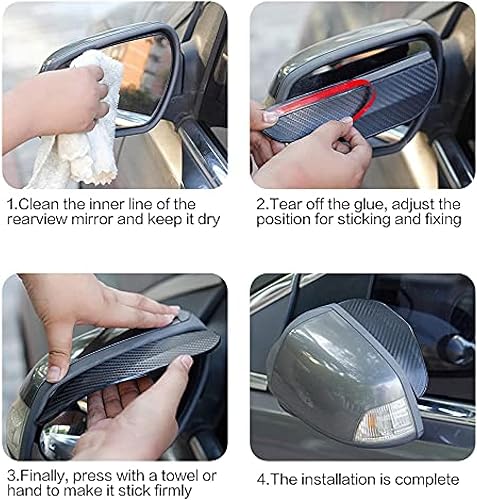 Miniatura 5 de Car Rear View Mirror Eyebrow for Peugeot 308 for Kia Cerato Forskoda Yeti,Car Accessories Exterior 2pcs Car Rear View Mirror Rain Eyebrow Visor