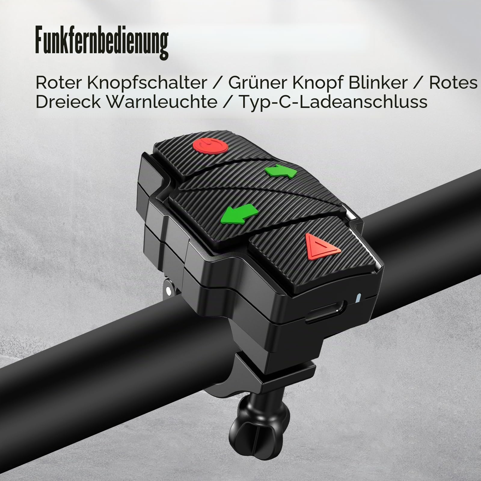 Lenkergriff-Set mit kabellosem Blinker für Elektroroller 2,2 cm Durchmesser Griffe mit Fernbedienung und Ladegerät Zubehör