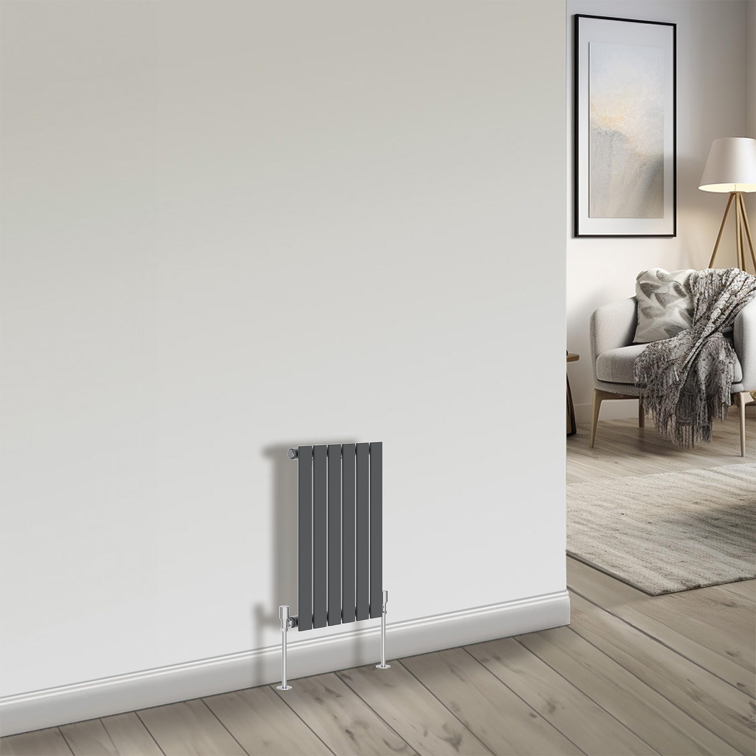 NRG Radiator Anthracite 600x408mm Single Flat Panel Horizontal Radiator
