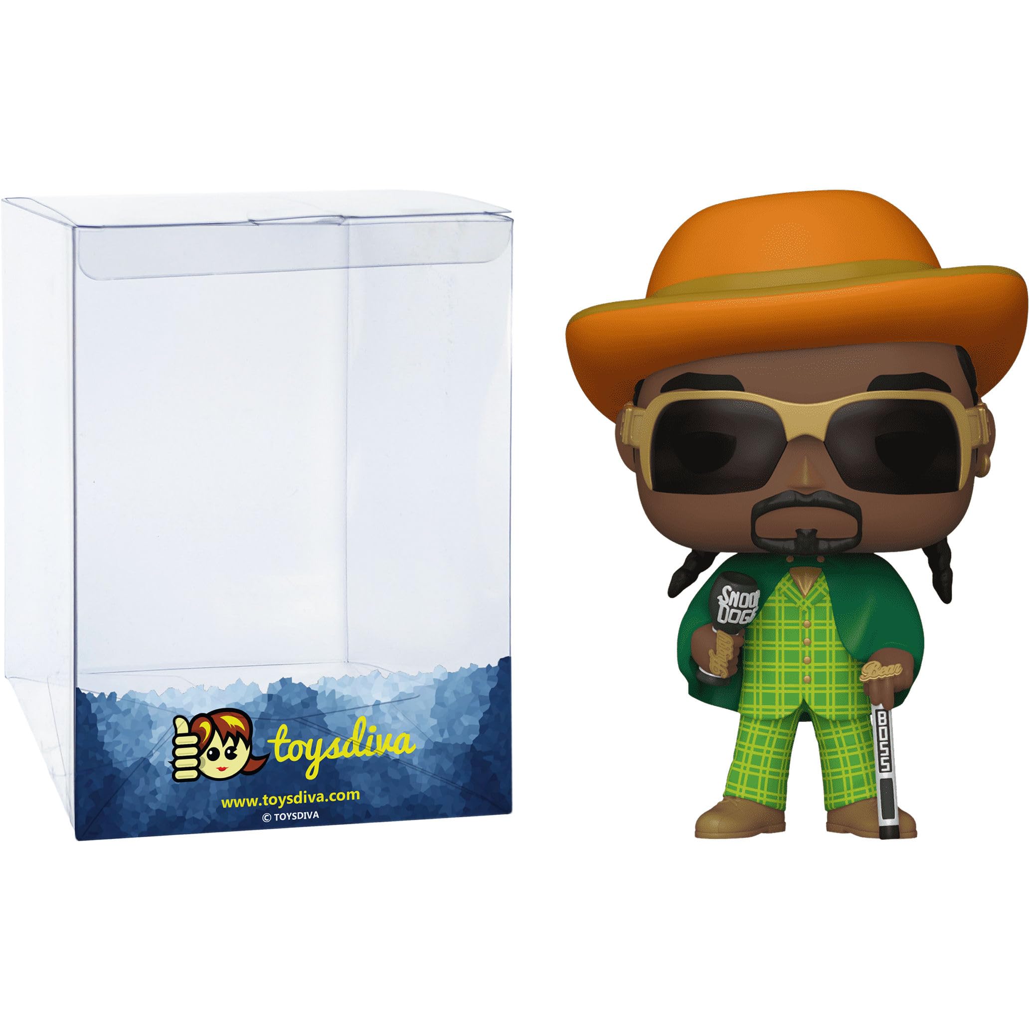 Funko Snoop D o g g with Chalice: P o p ! Rocks Vinyl Figurine Bundle with 1 Compatible Graphic Protector (342-70609 - B)